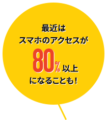 最近はスマホのアクセスが80%以上になることも！